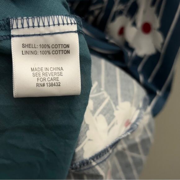 MODCLOTH Instant Energy Faux-Wrap Dress Blue Floral Stripe {3K51} - Picture 6 of 6